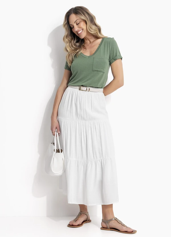 Quintess - Blusa Verde com Decote V e Bolso Frontal 3