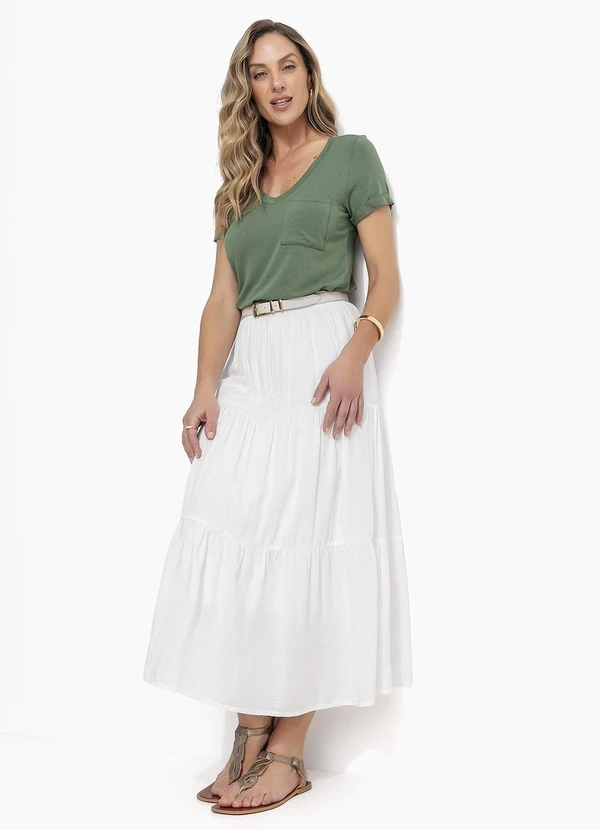 Quintess - Blusa Verde com Decote V e Bolso Frontal 6