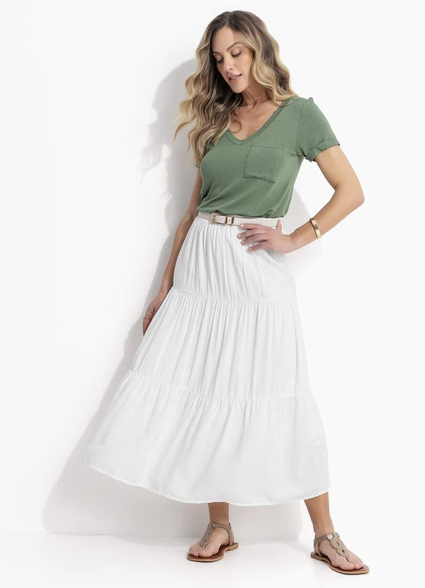 Quintess - Blusa Verde com Decote V e Bolso Frontal 7