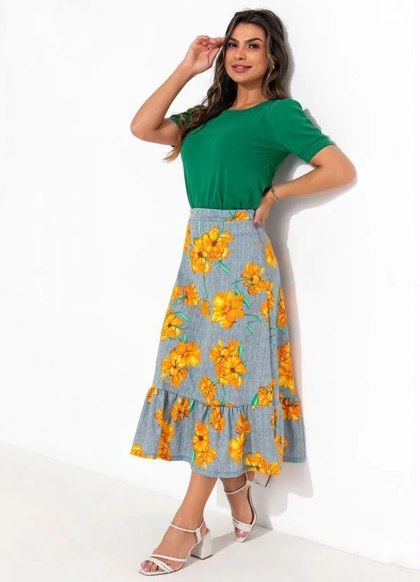 Queima Estoque - Blusa Verde com Gota Costas Moda Evangélica 3