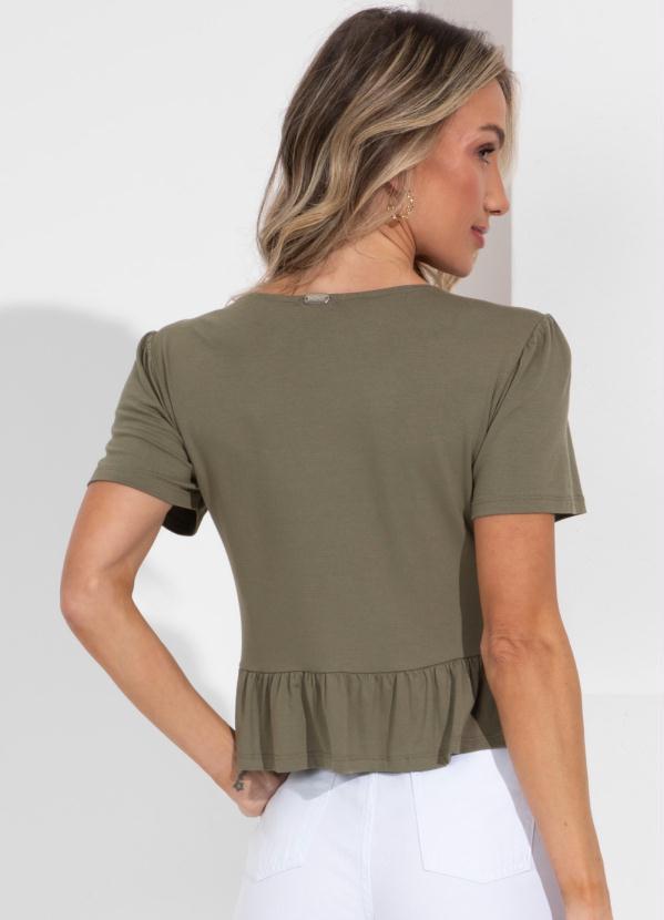 Outlet - Blusa Verde com Gota e Amarração 2