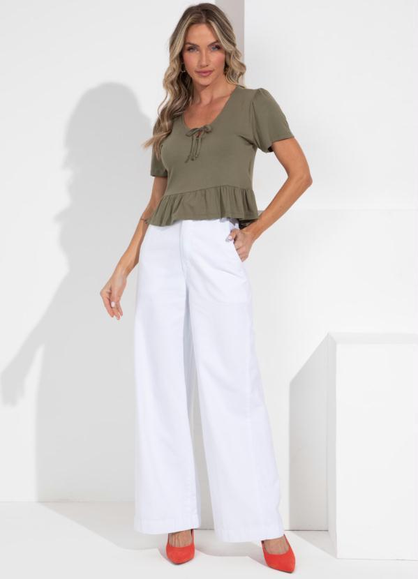 Outlet - Blusa Verde com Gota e Amarração 3