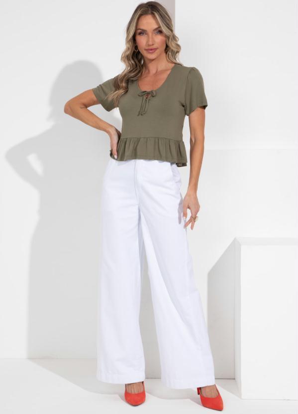 Outlet - Blusa Verde com Gota e Amarração 5