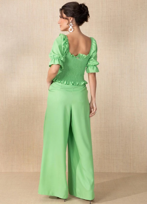 Quintess - Blusa Verde com Mangas Bufantes 4