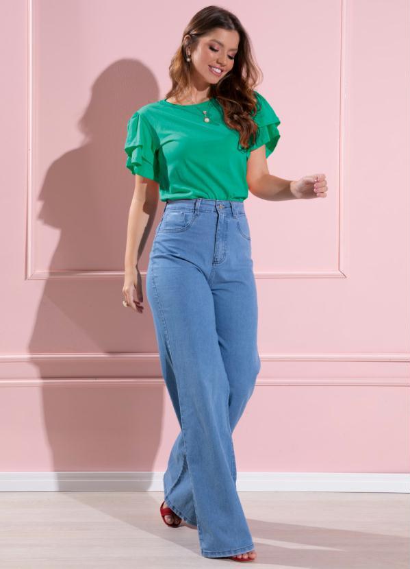 Quintess - Blusa Verde com Mangas Duplas 3