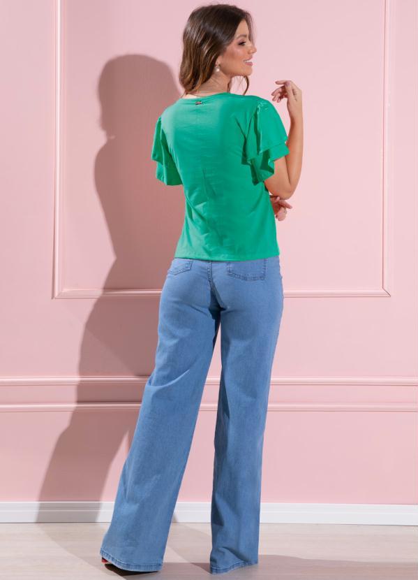 Quintess - Blusa Verde com Mangas Duplas 2