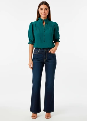 Quintess - Blusa Verde em Crepe de Poliéster - QUINTESS