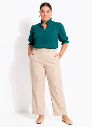 Quintess - Blusa Verde em Crepe de Poliéster - QUINTESS