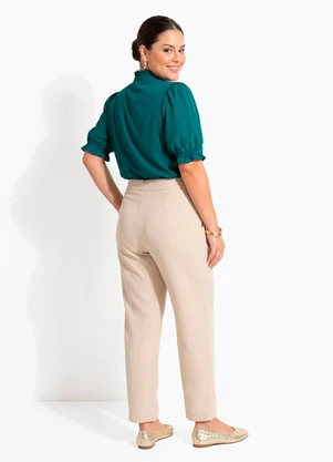 Quintess - Blusa Verde em Crepe de Poliéster - QUINTESS