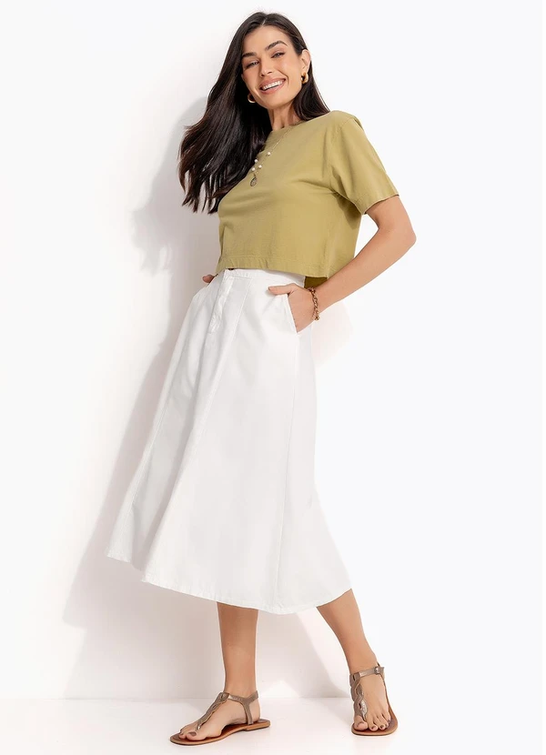 Quintess - Blusa Verde em Malha de Algodão