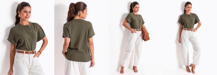 Blusa Verde em Malha de Algod�o