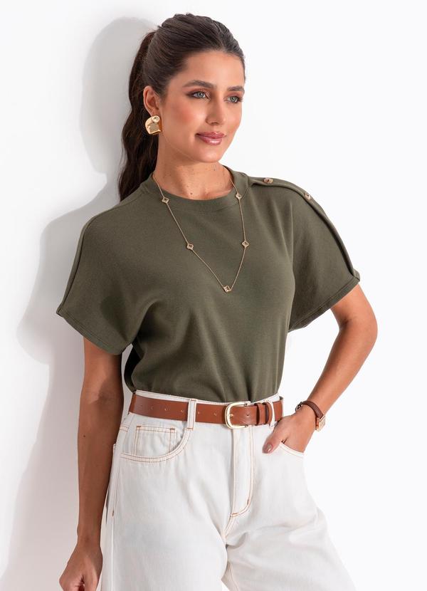 Blusa Verde em Malha de Algod�o