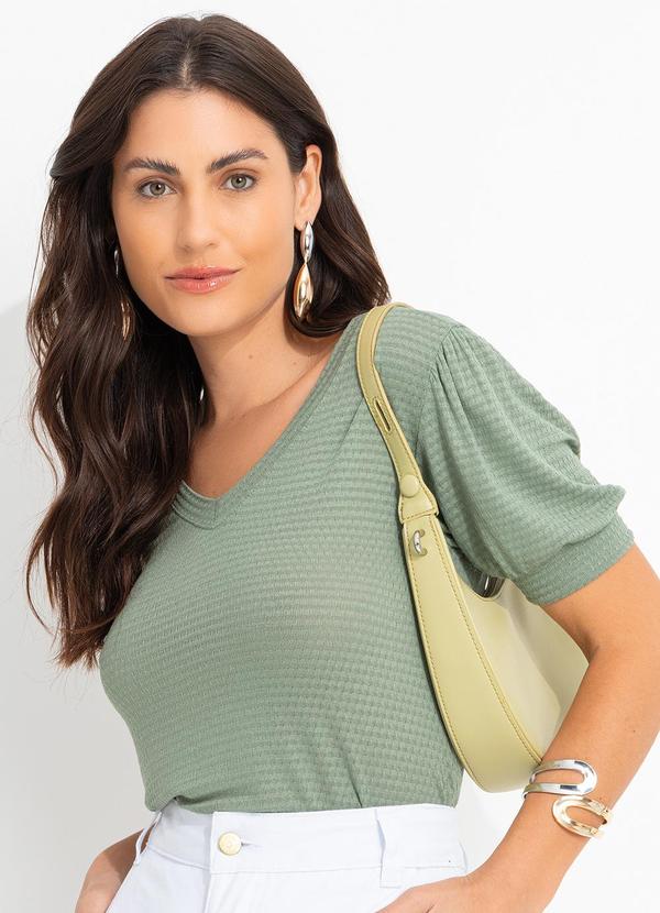 Blusa (Verde) em Malha de Viscose Texturizada