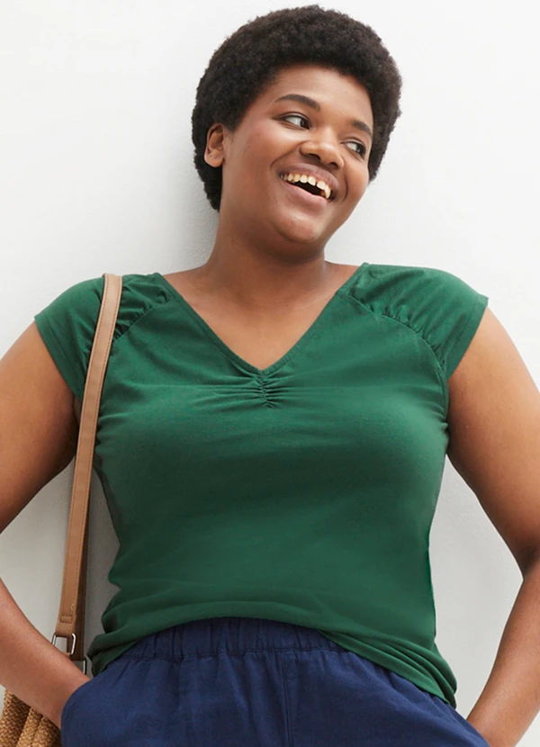 bonprix - Blusa Verde em Malha de Viscose 4