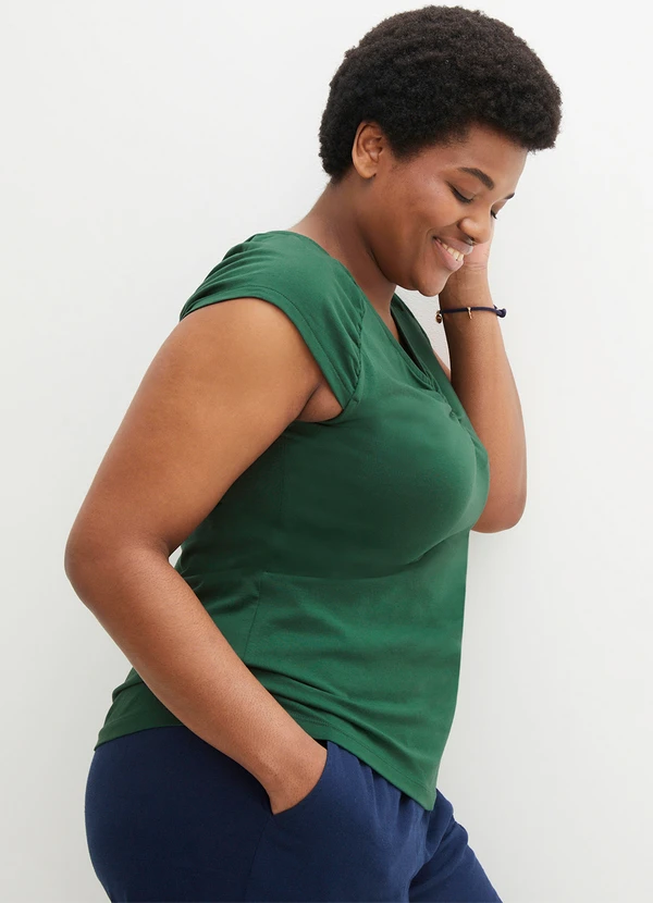 bonprix - Blusa Verde em Malha de Viscose 8