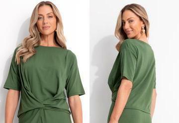 Blusa Verde em Malha de Viscose