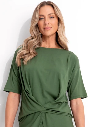 Quintess - Blusa Verde em Malha de Viscose - QUINTESS