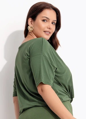 Quintess - Blusa Verde em Malha de Viscose - QUINTESS