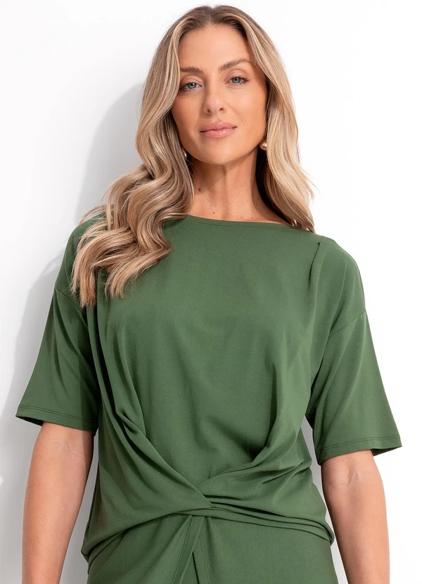Quintess - Blusa Verde em Malha de Viscose