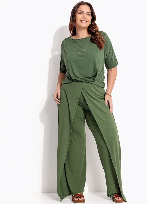 Quintess - Blusa Verde em Malha de Viscose