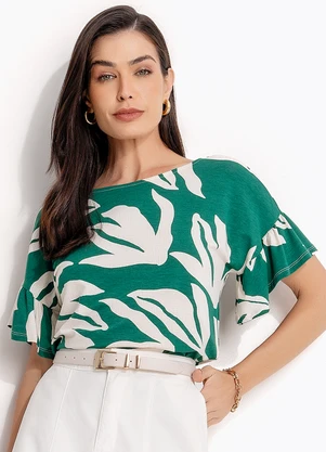 Quintess - Blusa Verde em Malha de Viscose - QUINTESS