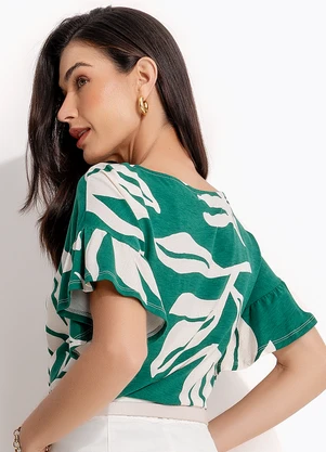 Quintess - Blusa Verde em Malha de Viscose - QUINTESS