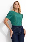 Blusa Verde em Malha Laise