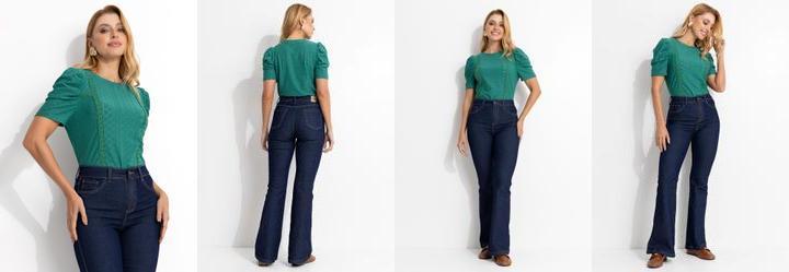 Blusa Verde em Malha Laise