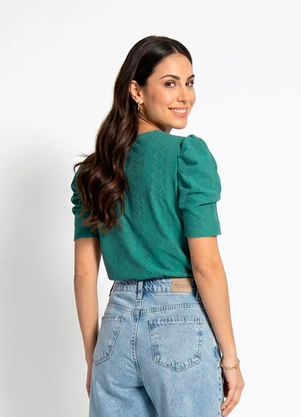 Quintess - Blusa Verde em Malha Laise - QUINTESS
