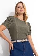 Blusa Verde em Malha Laise