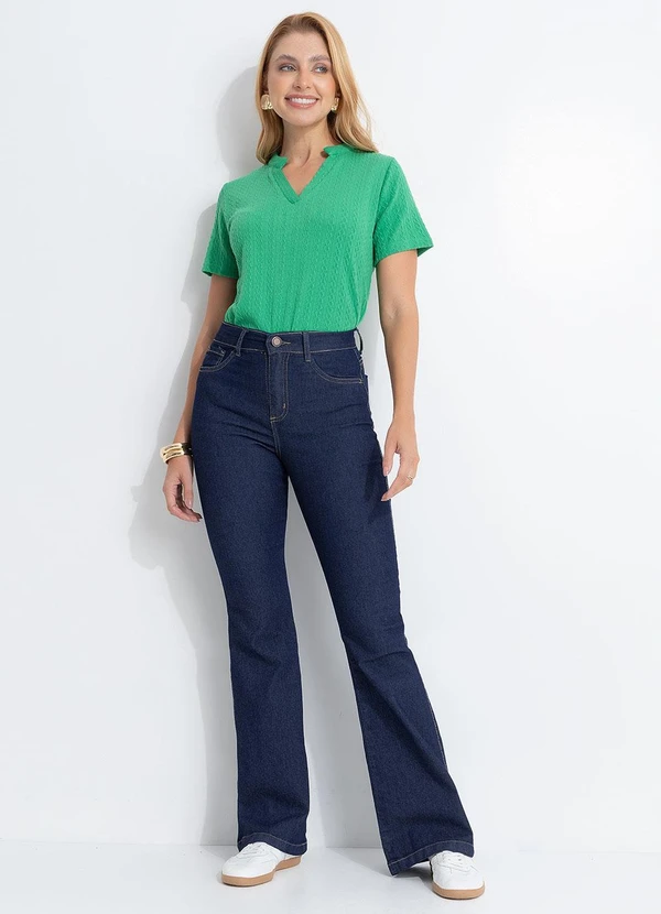 Quintess - Blusa Verde em Malha Tricô Texturizada 3