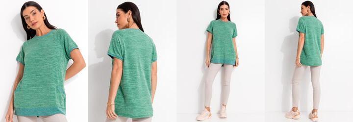 Blusa Verde em Malha Tric