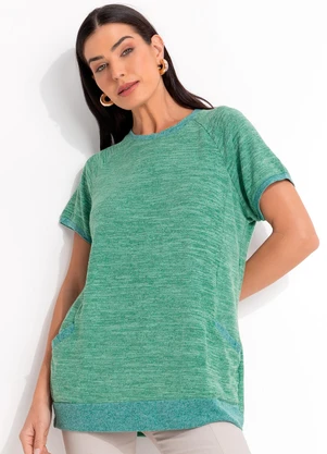 Quintess - Blusa Verde em Malha Tricô - QUINTESS