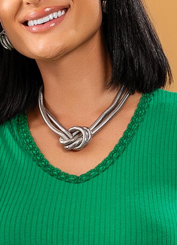 Quintess - Blusa Verde em Ribana Canelada 3