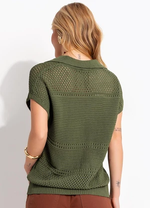Quintess - Blusa Verde em Tricô - QUINTESS