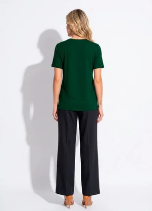 Quintess - Blusa Verde Escuro com Mangas Curtas - QUINTESS