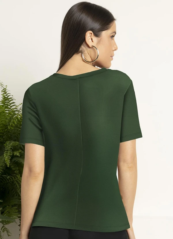 Quintess - Blusa Verde Escuro com Mangas Curtas 2