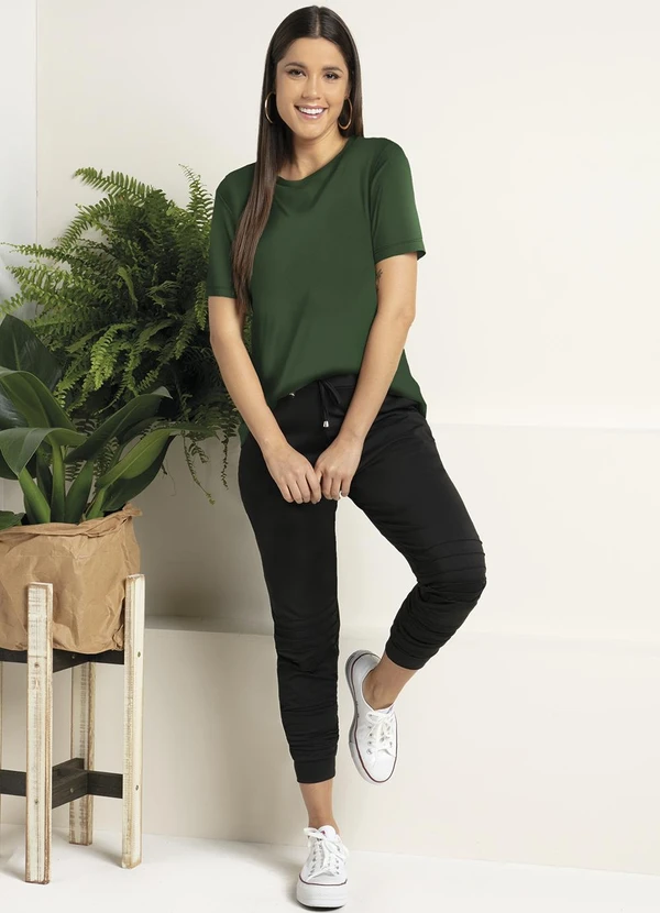 Quintess - Blusa Verde Escuro com Mangas Curtas 3