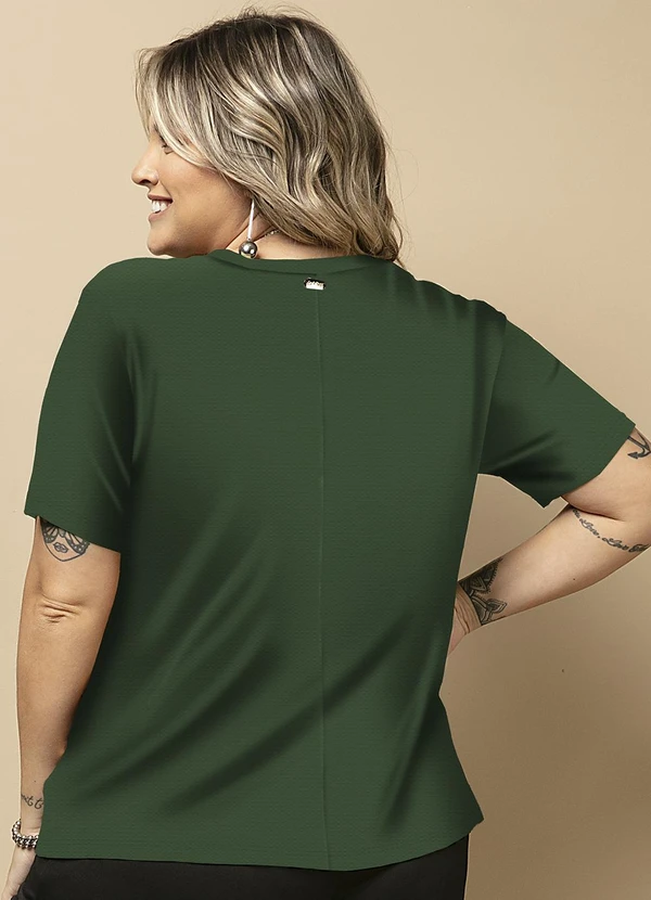 Quintess - Blusa Verde Escuro com Mangas Curtas 6