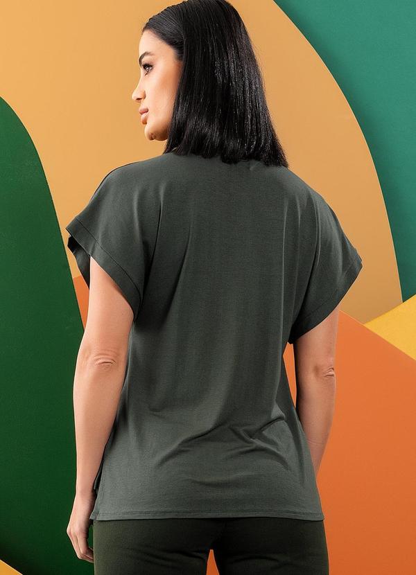 Quintess - Blusa Verde Escuro em Malha de Viscose 5