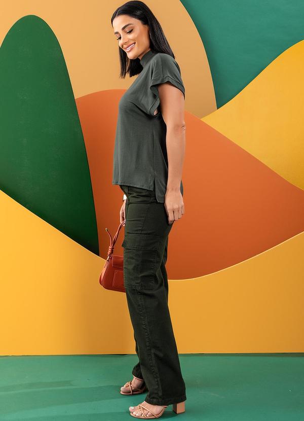 Quintess - Blusa Verde Escuro em Malha de Viscose 2