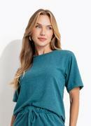 Blusa Verde Escuro em Malha Tric