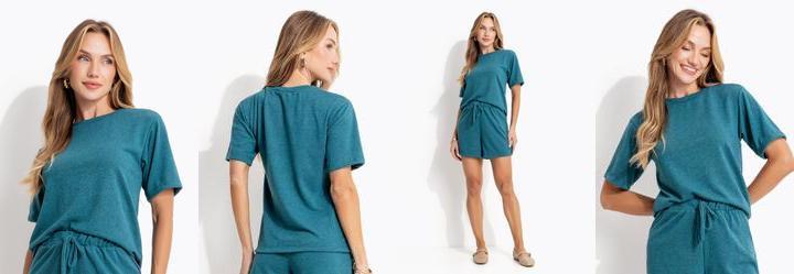 Blusa Verde Escuro em Malha Tric