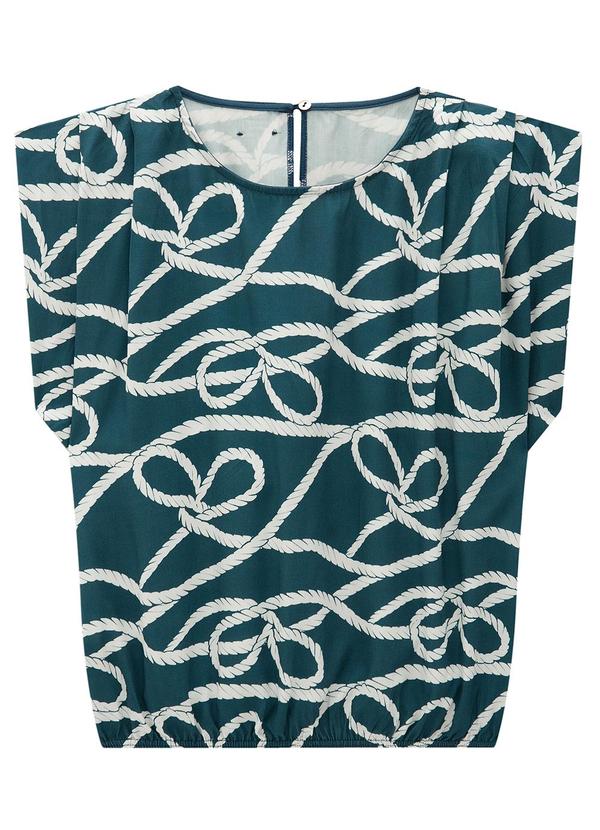 Enfim - Blusa Verde Esmeralda Box Abstrata