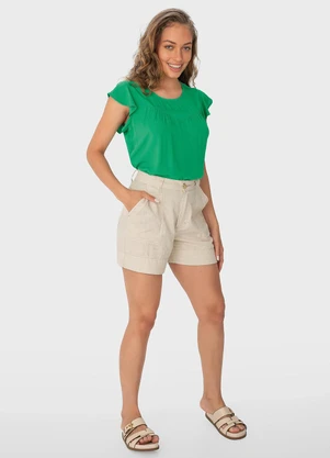 Malwee - Blusa Verde Evasê em Viscose - MALWEE