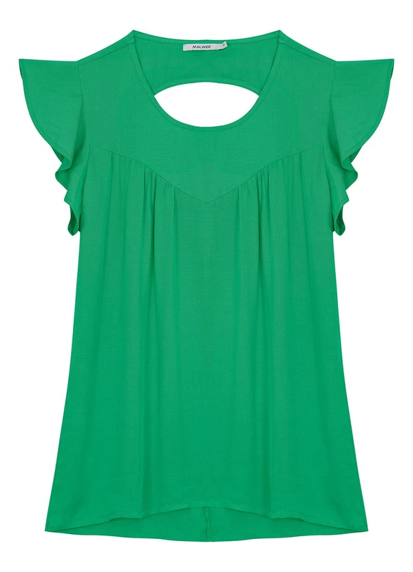 Malwee - Blusa Verde Evasê em Viscose 3