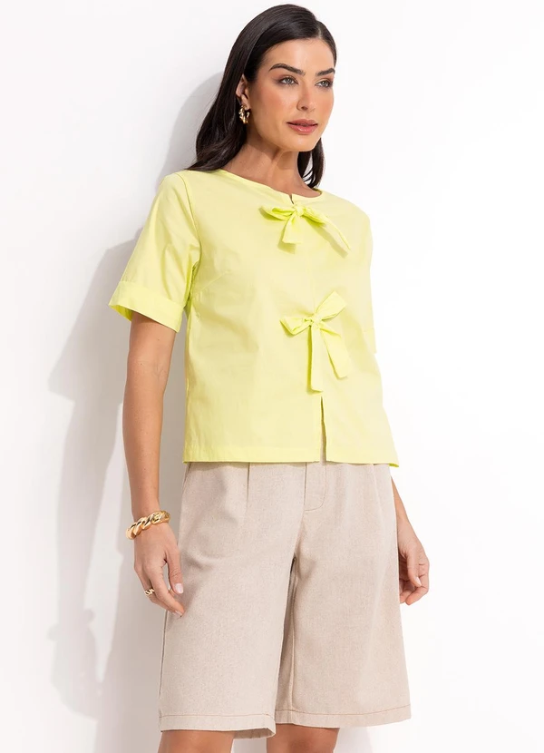 Quintess - Blusa Verde Lima em Tricoline 5