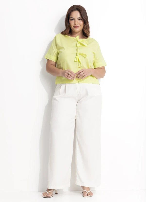 Quintess - Blusa Verde Lima em Tricoline