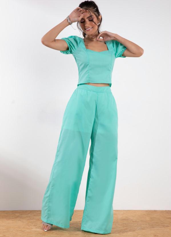 Outlet - Blusa Verde Mangas Curtas 3