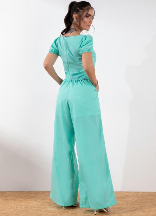 Outlet - Blusa Verde Mangas Curtas 4